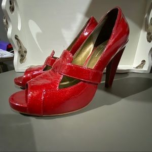 Linea Paola Shiny Patent RED heels 8